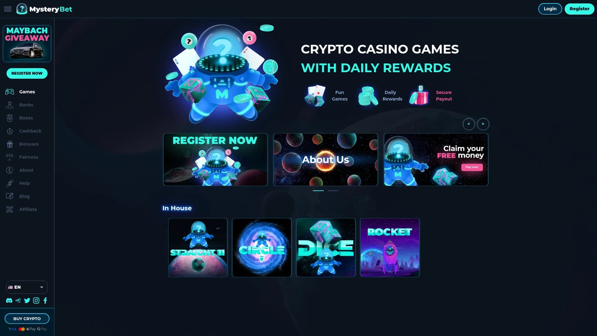 MysteryBet - Крипто гейминг платформа